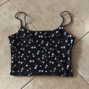 Floral cropped tank top size M